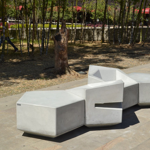 SAMLE BENCH WITH BACK SUPPORT - Konkretus