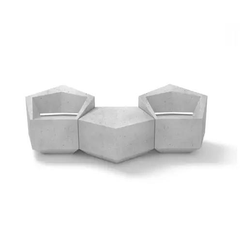 SAMLE BENCH WITH BACK SUPPORT - Konkretus