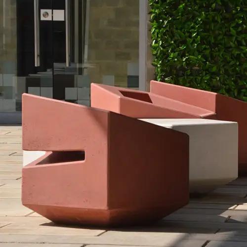 SAMLE BENCH WITH BACK SUPPORT - Konkretus